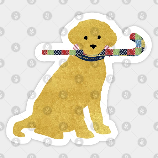 Yellow Lab Retriever Field Hockey Dog Sticker by emrdesigns